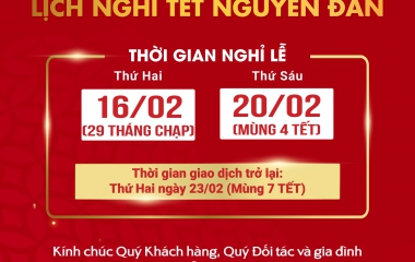T-Cap trân trọng thông báo đến Quý Khách hàng lịch nghỉ Tết Nguyên Đán Bính Ngọ 2026